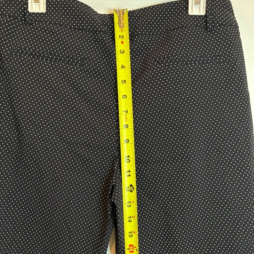 Hilary Radley Womens Polka Dot Bermuda Shorts Black White Stretch Size Large